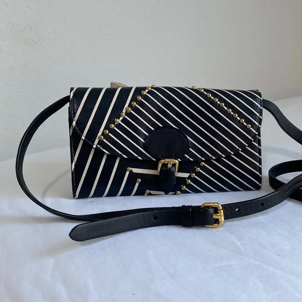 COLE HAAN Women Crossbody Mini Stripe Smartphone Wallet
